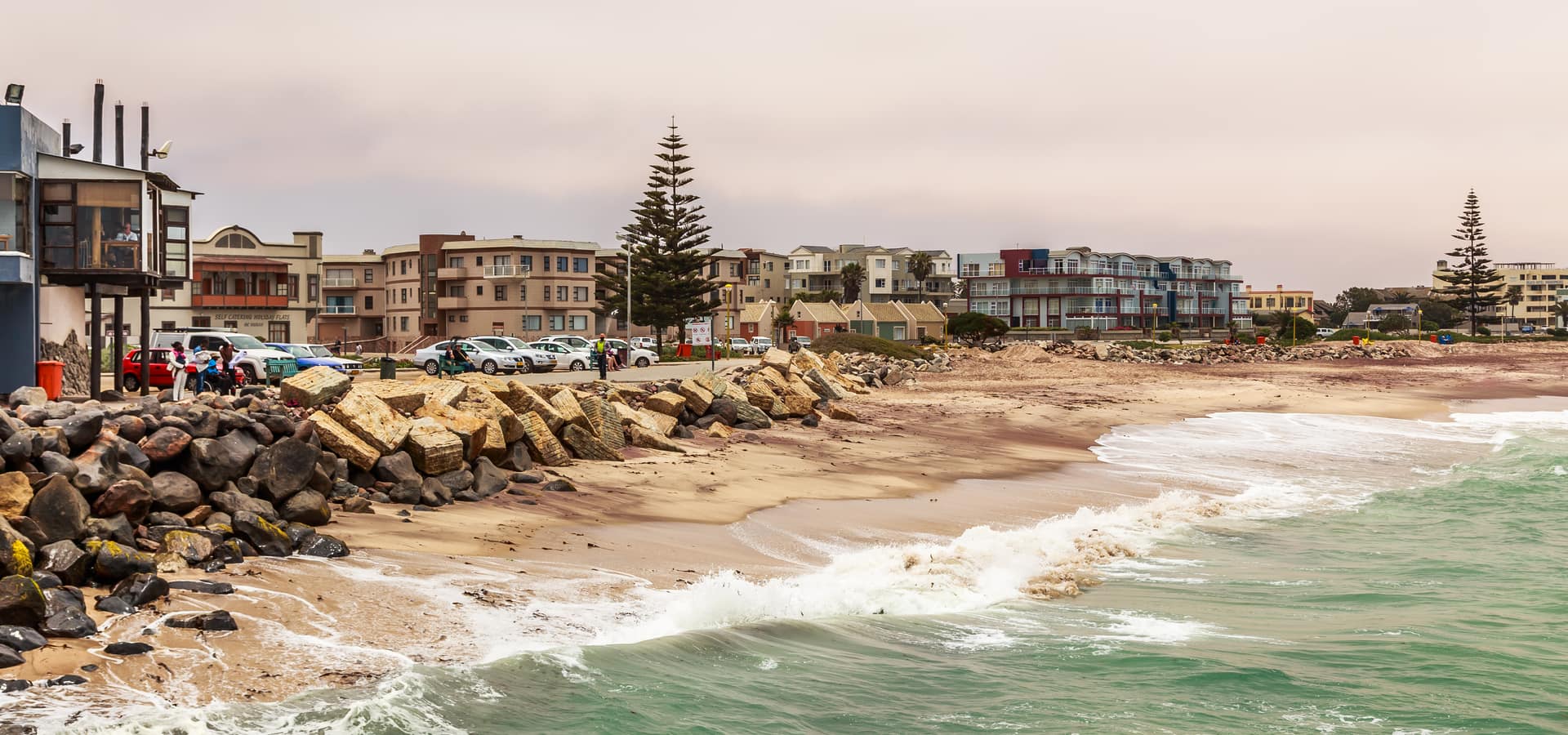 Swakopmund coastline with houses